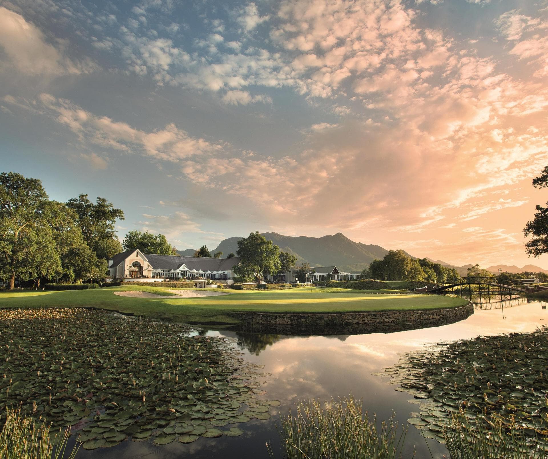 Fancourt Golf Estate - pristine fairway at sunset